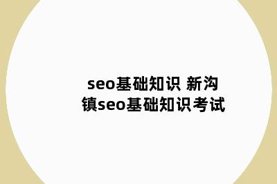 seo基础知识 新沟镇seo基础知识考试